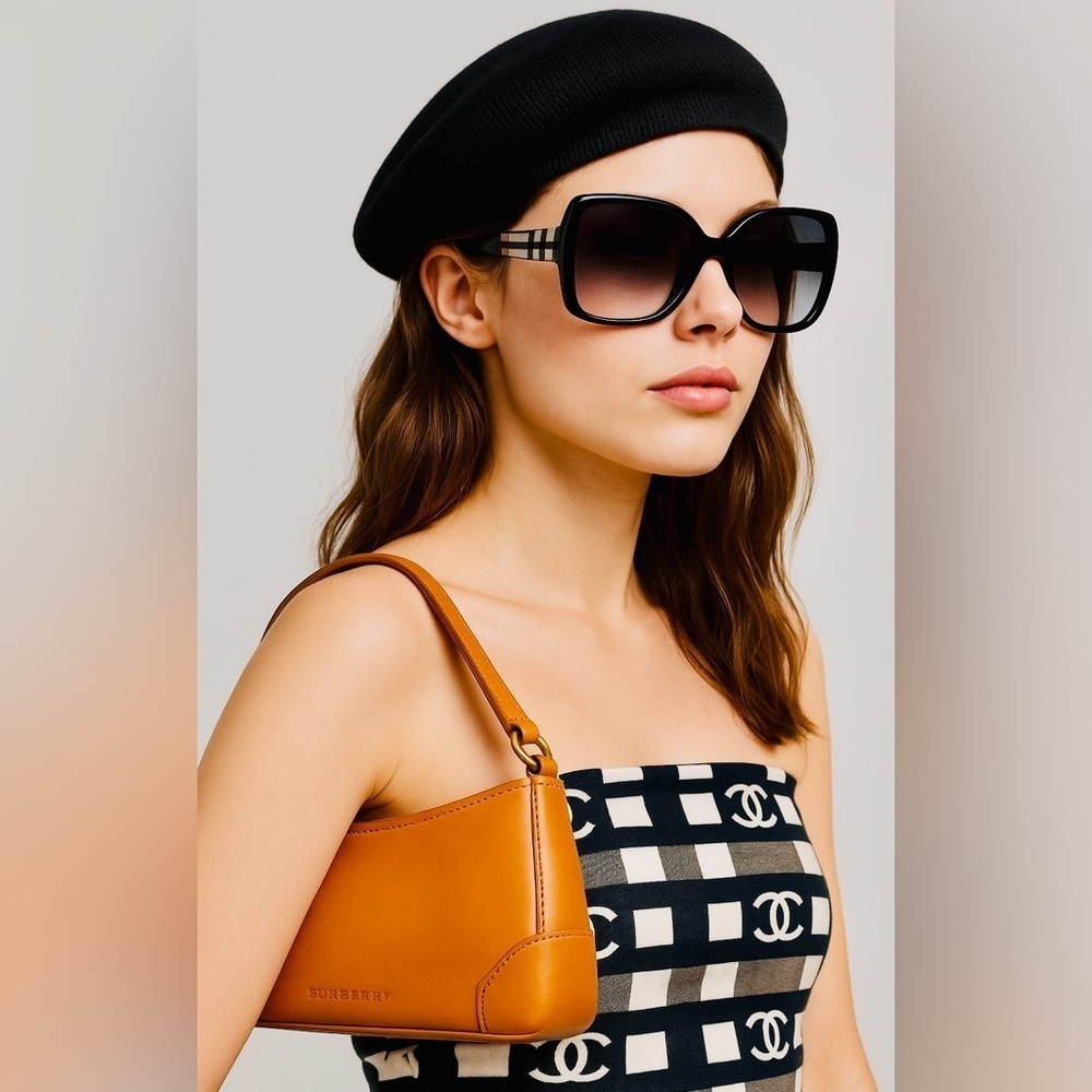 Burberry Vintage Leather Shoulder Bag | Nova Check Lining w/DB | Viral 20K Views - Picture 8 of 17